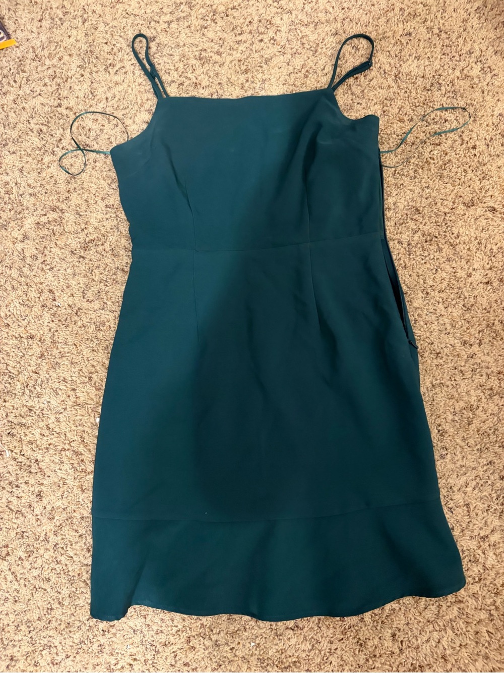 Forest Green Spaghetti-Strap Mini Dress